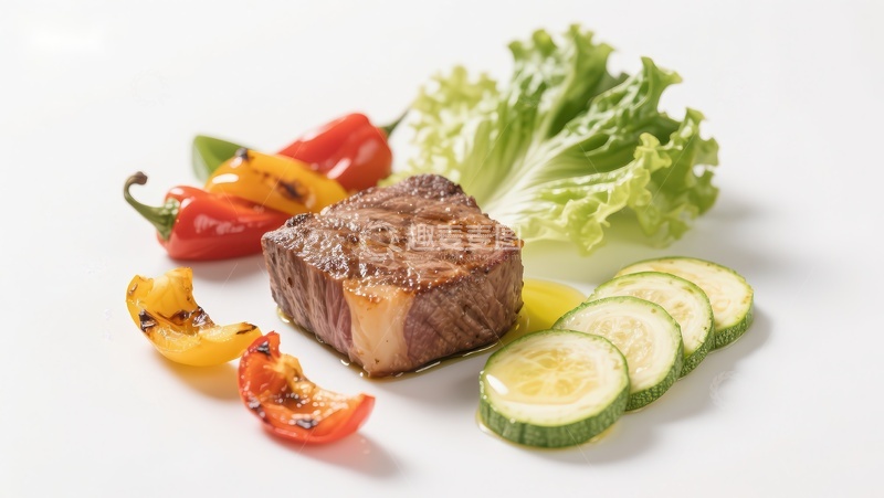 高清大图下载【趣麦麦图】烤牛肉配蔬菜沙拉
