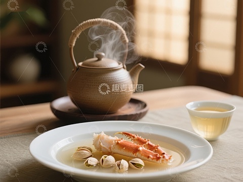 热茶与海鲜汤的静谧时光