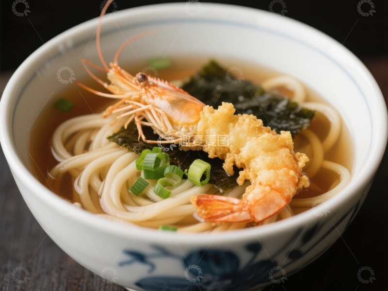 高清大图下载【趣麦麦图】日式虾天妇罗乌冬面