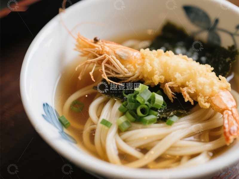 高清大图下载【趣麦麦图】日式天妇罗虾面