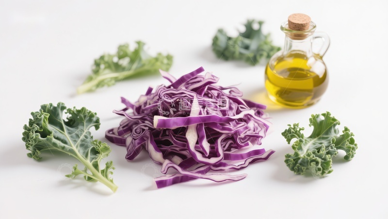 高清大图下载【趣麦麦图】紫甘蓝与羽衣甘蓝配橄榄油