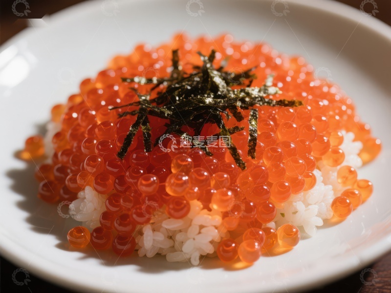 高清大图下载【趣麦麦图】海胆鱼籽盖饭特写