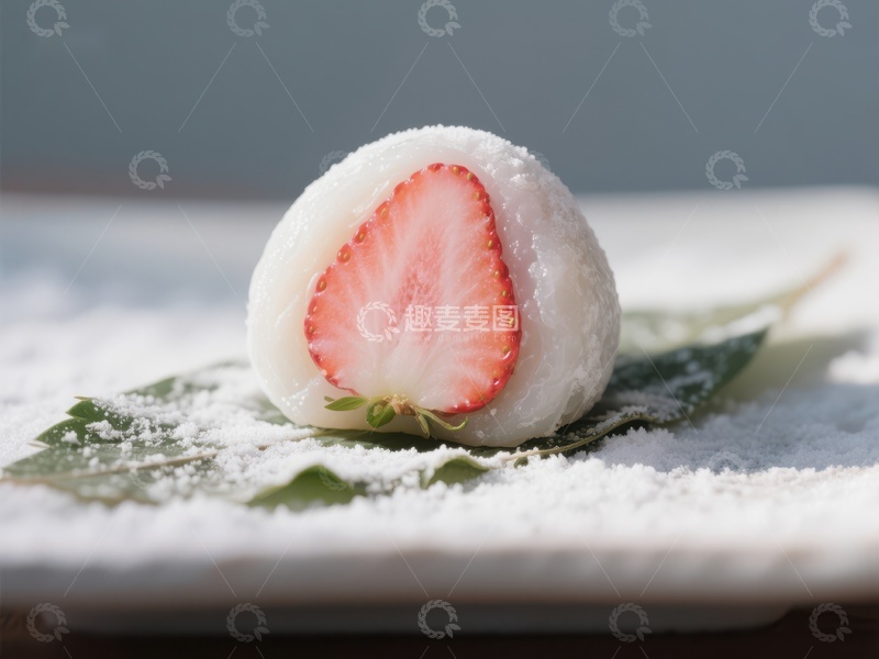 高清大图下载【趣麦麦图】草莓大福，甜蜜的日本传统甜点