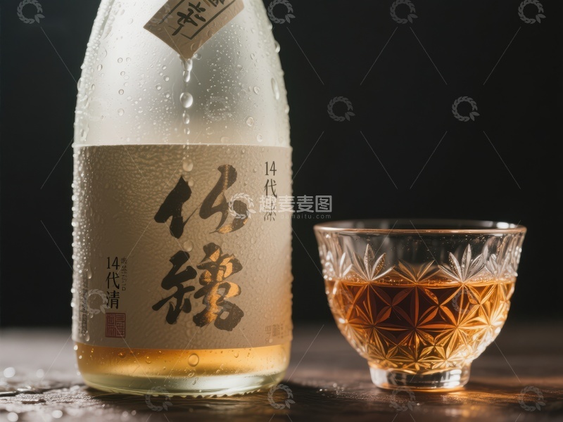 高清大图下载【趣麦麦图】清酒与精致酒杯的静谧组合