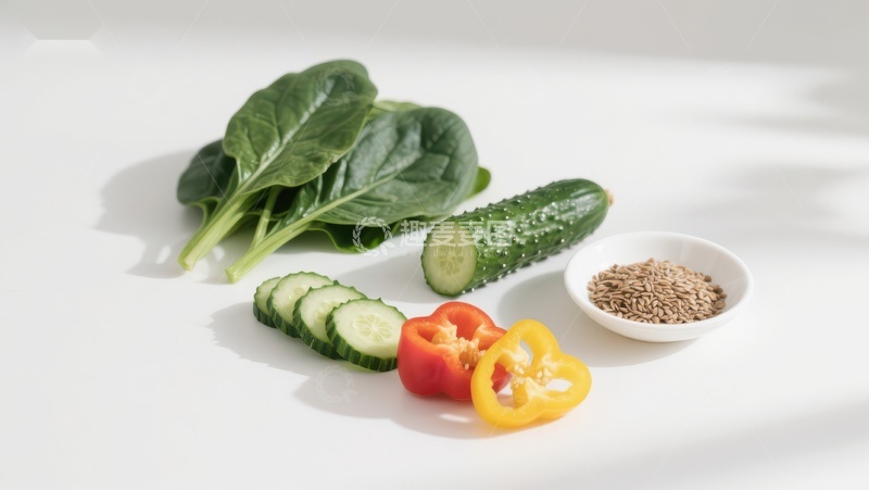高清大图下载【趣麦麦图】新鲜蔬菜与香料的组合