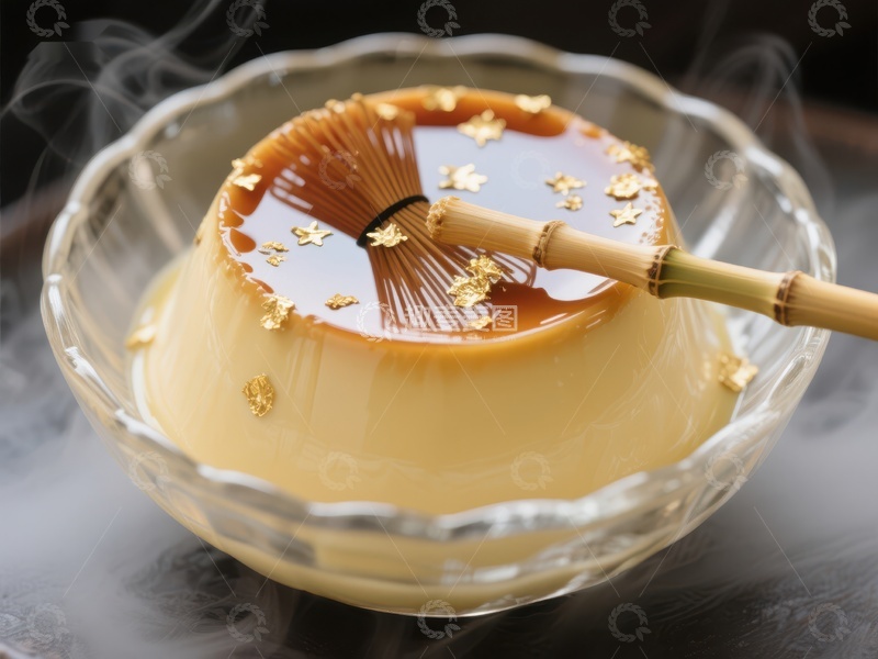 高清大图下载【趣麦麦图】热茶蒸腾，金箔点缀