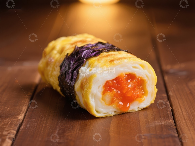 高清大图下载【趣麦麦图】日式蛋卷寿司特写