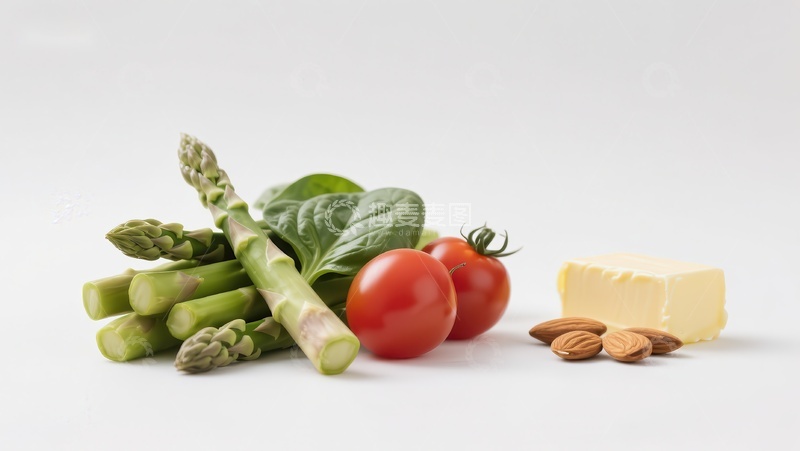 高清大图下载【趣麦麦图】新鲜蔬菜与坚果奶酪组合
