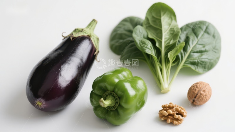 高清大图下载【趣麦麦图】新鲜蔬菜与坚果组合