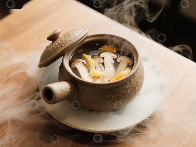 热气腾腾的菌菇汤