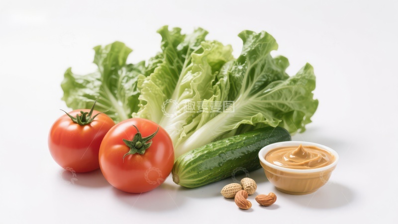 高清大图下载【趣麦麦图】新鲜蔬菜与酱料组合