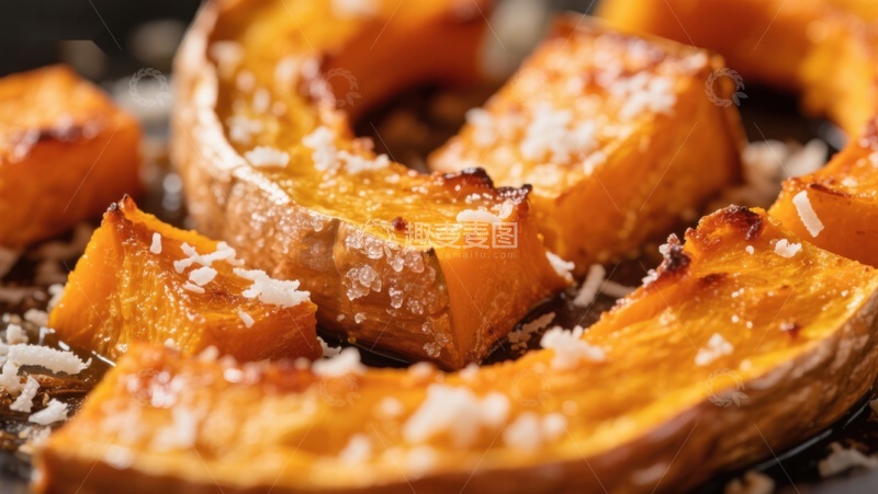 高清大图下载【趣麦麦图】烤南瓜片撒上奶酪