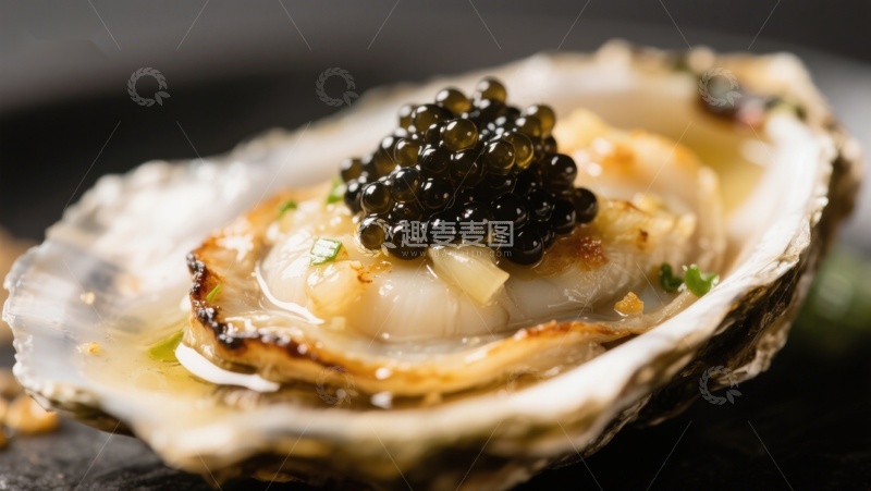 高清大图下载【趣麦麦图】鲜美生蚝配鱼子酱