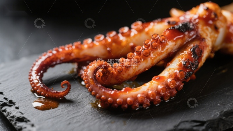 高清大图下载【趣麦麦图】烤制章鱼触手特写