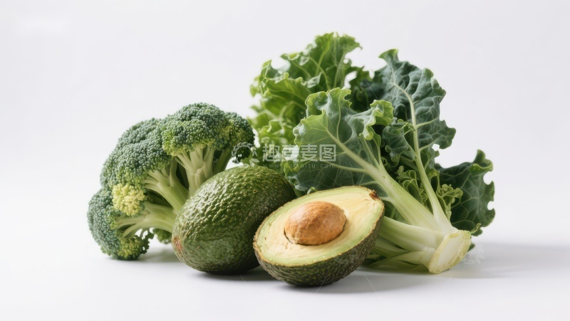 高清大图下载【趣麦麦图】新鲜绿色蔬菜与牛油果组合