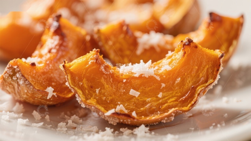 高清大图下载【趣麦麦图】烤南瓜片撒上奶酪