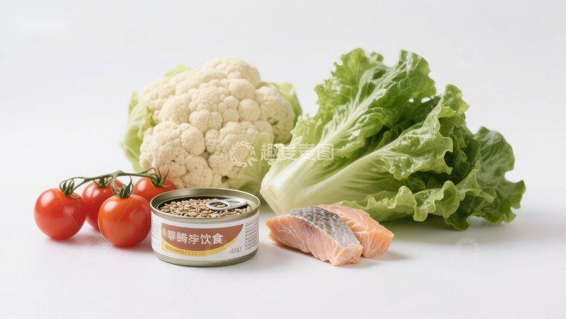 高清大图下载【趣麦麦图】新鲜蔬菜与罐装食品组合