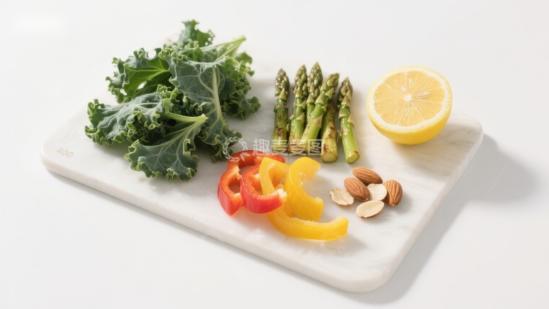 高清大图下载【趣麦麦图】新鲜蔬菜与坚果的健康组合