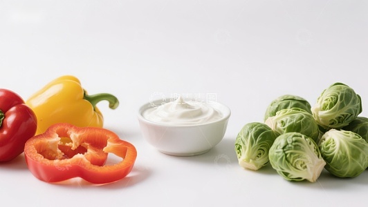 新鲜蔬菜与酸奶油酱