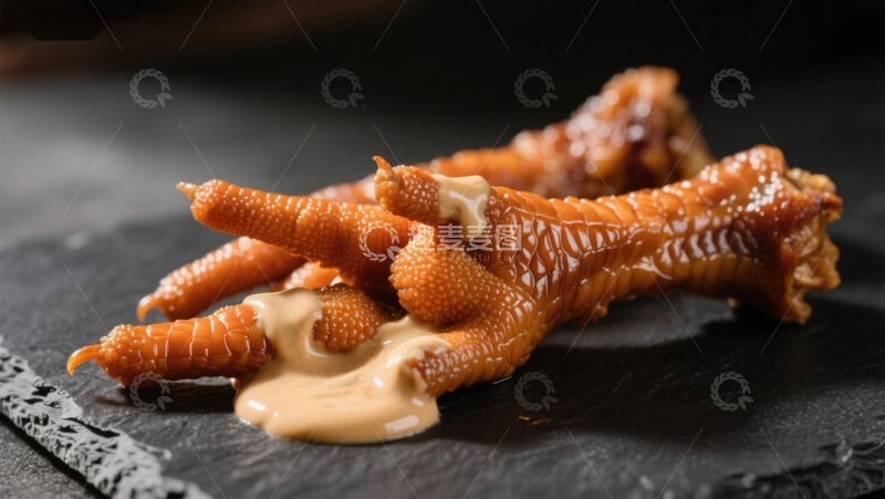 高清大图下载【趣麦麦图】酱汁鸡爪特写