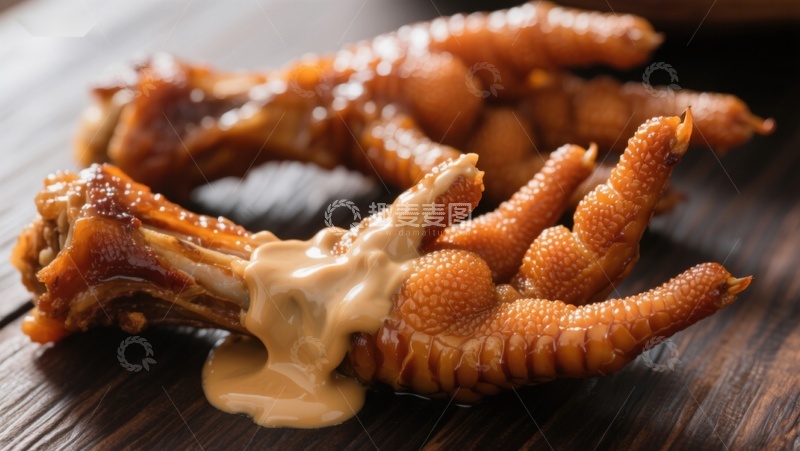 高清大图下载【趣麦麦图】酱汁淋鸡爪，美味诱人