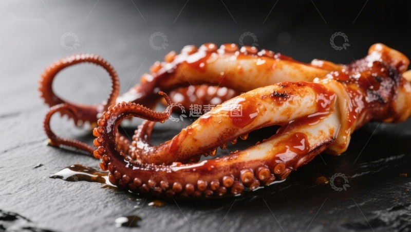 高清大图下载【趣麦麦图】烤制章鱼触手特写