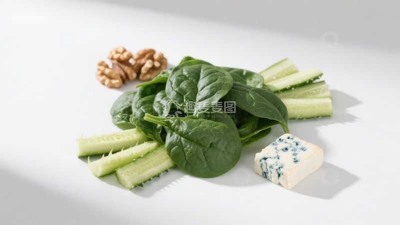 高清大图下载【趣麦麦图】新鲜蔬菜与蓝纹奶酪组合