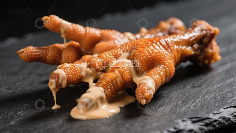 高清大图下载【趣麦麦图】酱汁鸡爪特写