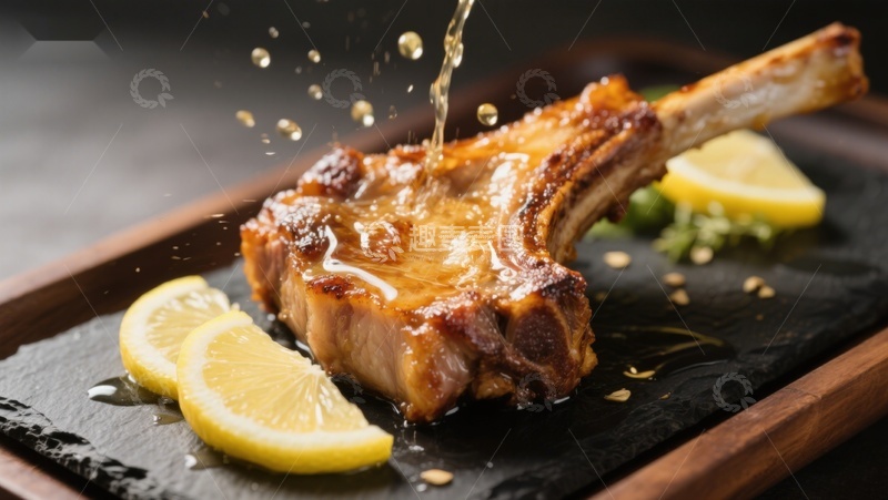 高清大图下载【趣麦麦图】柠檬汁浇灌的美味羊排