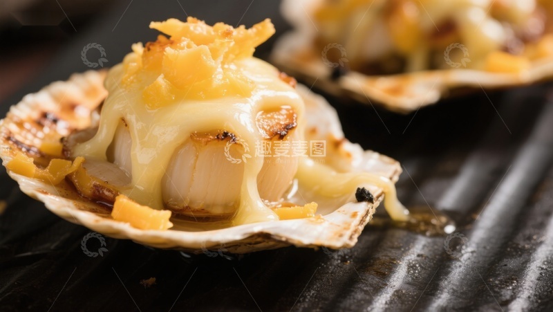 高清大图下载【趣麦麦图】烤扇贝配芝士