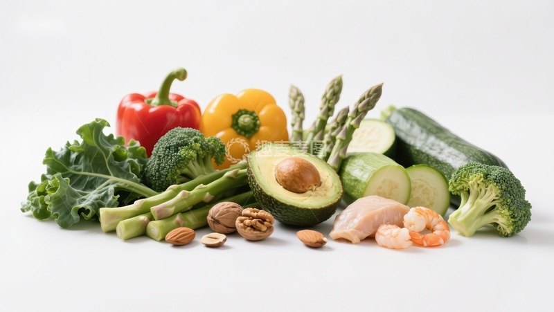 高清大图下载【趣麦麦图】新鲜蔬菜水果与坚果海鲜组合