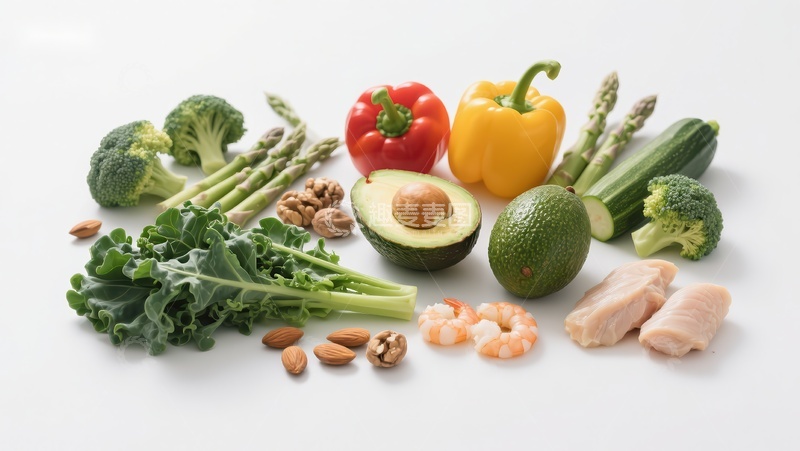 高清大图下载【趣麦麦图】新鲜蔬菜水果与海鲜肉类组合