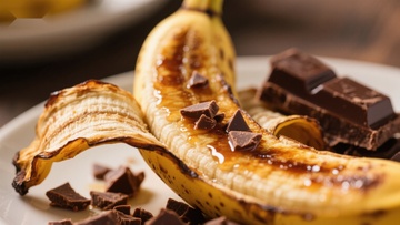 烤香蕉配巧克力碎片