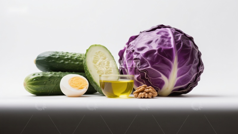 高清大图下载【趣麦麦图】新鲜蔬菜与坚果的健康组合