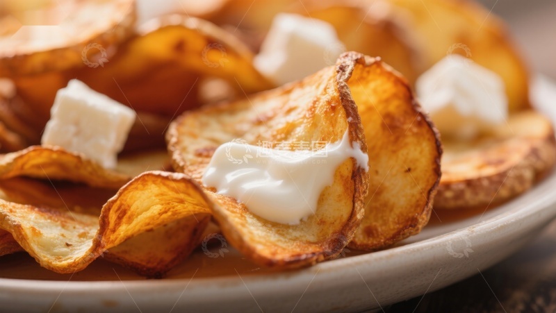 高清大图下载【趣麦麦图】酥脆薯片配酸奶油
