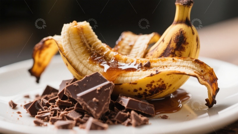 高清大图下载【趣麦麦图】香蕉巧克力甜点