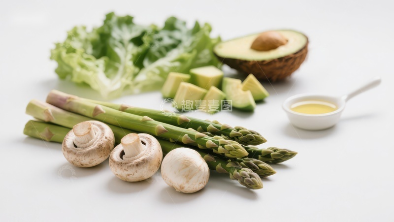 高清大图下载【趣麦麦图】新鲜蔬菜与蘑菇的健康组合