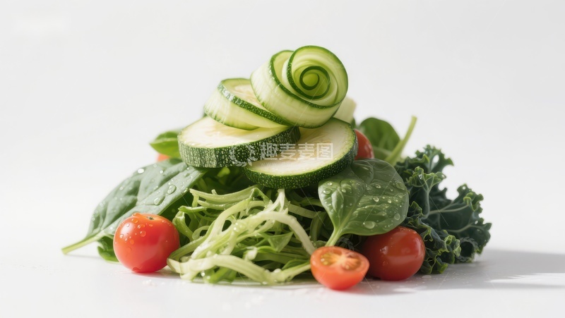 高清大图下载【趣麦麦图】新鲜蔬菜沙拉堆叠