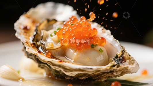 生蚝配鱼子酱，精致美食