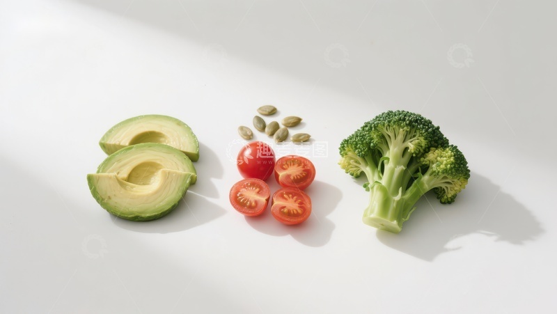 高清大图下载【趣麦麦图】新鲜蔬菜与水果的简洁展示