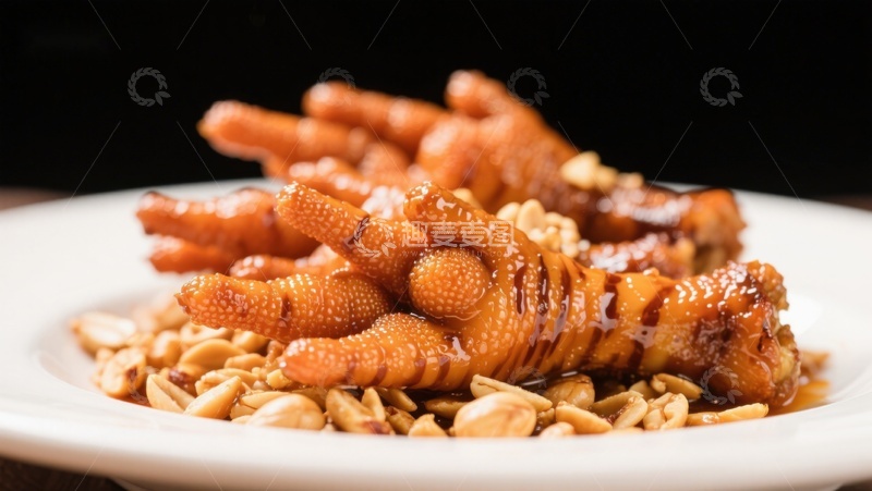 高清大图下载【趣麦麦图】酱香鸡爪配花生