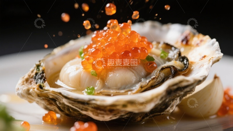 高清大图下载【趣麦麦图】新鲜生蚝配鱼子酱