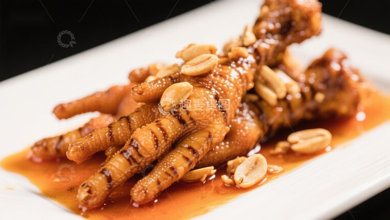 高清大图下载【趣麦麦图】酱香鸡爪配花生
