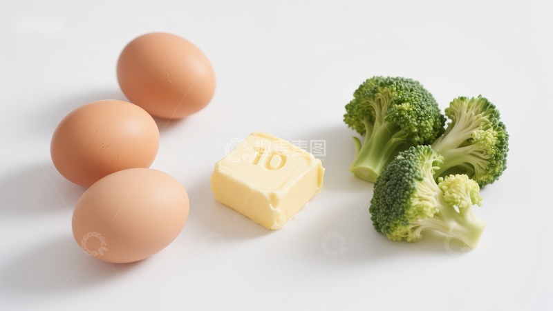 高清大图下载【趣麦麦图】鸡蛋、黄油与西兰花的组合