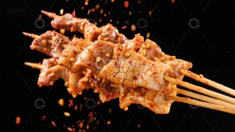 高清大图下载【趣麦麦图】麻辣串串香，辣椒飞溅瞬间