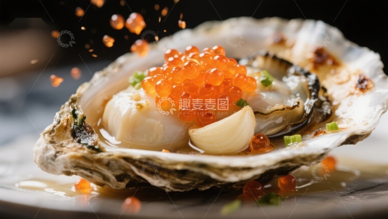 高清大图下载【趣麦麦图】鲜美生蚝配鱼子酱