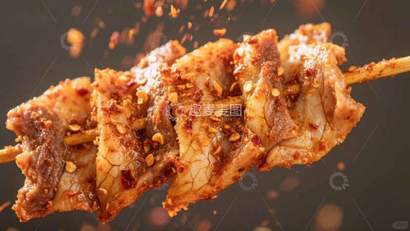 高清大图下载【趣麦麦图】香辣烤肉串特写
