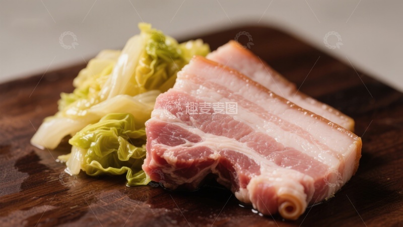 高清大图下载【趣麦麦图】五花肉与生菜的搭配