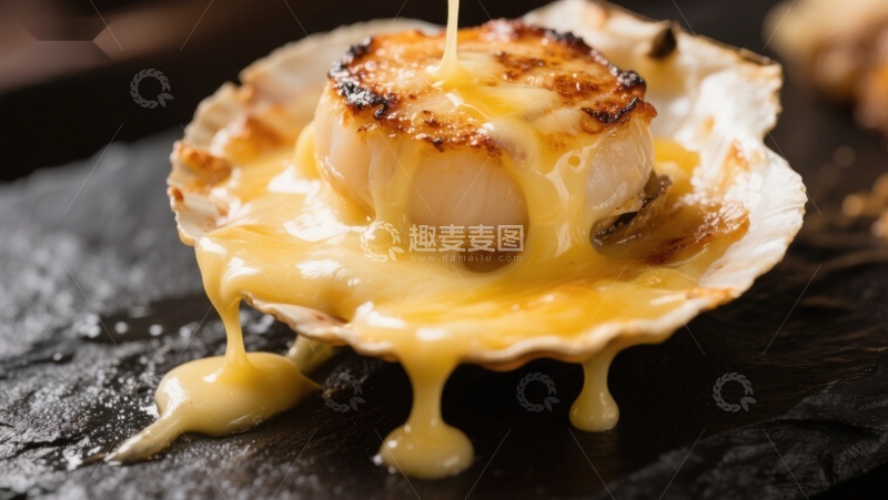 高清大图下载【趣麦麦图】烤扇贝配芝士酱