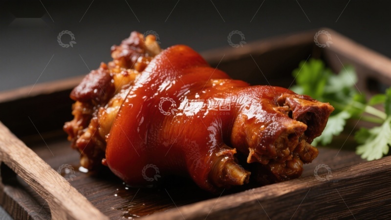 高清大图下载【趣麦麦图】美味红烧猪蹄，色泽诱人